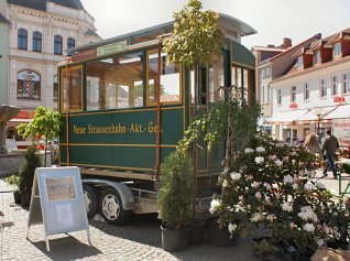 Teilrestaurierter Waggon der Stendaler Pferdebahn